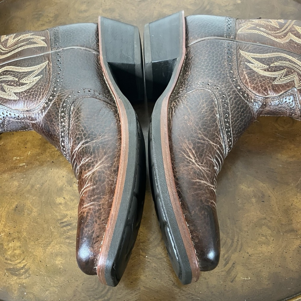 Ariat Heritage Roughstock Boots Western Cowboy Mens 8.5 D Brown Leather - Picture 5 of 11